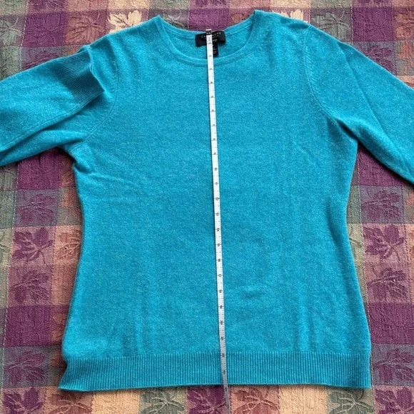 Charter Club Turquoise Cashmere Sweater - Picture 6 of 9
